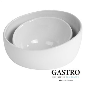 Serveerschaal diam. 12cm. Organic Stoneware 'GASTRO' kleur off-white 12 set à 4 stuks