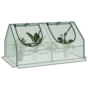 BukkitBow – Polytunnel Tuinkas – Winterproof Tunnel voor Groenten Teelt – Compacte Tuinkas met 2 Luiken - 120X60X60CM - Groen