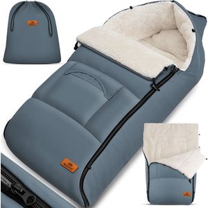 KIDIZ® Voetenzak voor Autostoeltje en Buggy met Ritssluiting - Baby Slaapzak Deken voor Maxi-Cosi & Wandelwagen / Kinderwagen - Grijs