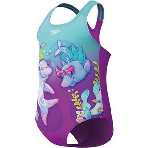 Speedo - Digital Printed - Sportbadpak - Lichtblauw - Paars - Racerback, ECO EnduraBrite, Chloorbestendig
