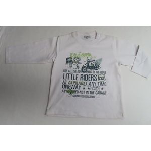 Trui - T shirt met lange mouwen - Jongens - Wit - Riders - 2 jaar 86