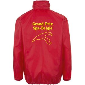 Eizook Windjacket - Jas Grand Prix Spa Belgie - Rood Geel - Large - Met Capuchon