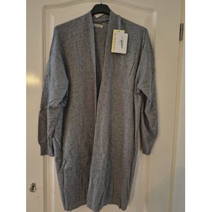 Halflang warm dames vest Dysa-effen grijs-Maat M/L