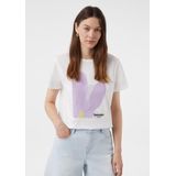 comma - T-Shirt - Katoen - Casual - Met Opvallende Print