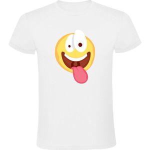 Gek gezichtje Heren T-shirt | raar | gek | tong | grappig | smiley