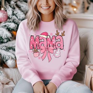 Kersttrui voor dames mom met kerst print-Maat S