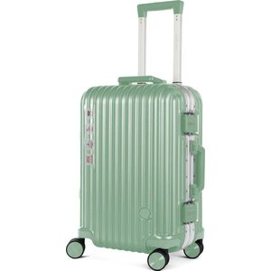 A To Z Traveller Aliframe - Handbagage 54cm - Luxe Aluminium - 36L - Licht groen - TSA Slot