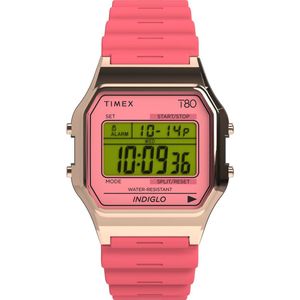 Timex T80 TW2W44000 Horloge - Kunststof - Roze - Ø 38 mm