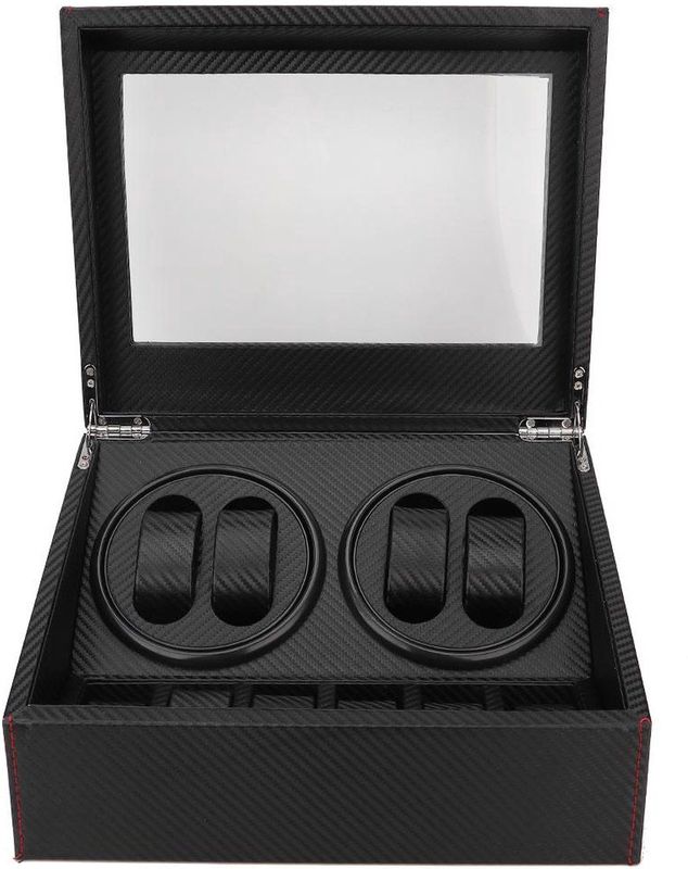 Olvy Time - 4+6 Watchwinder - Voor 4 + 6 Horloges - Luxe Horloge Opwinder - Horloge Winder - Carbon Fiber