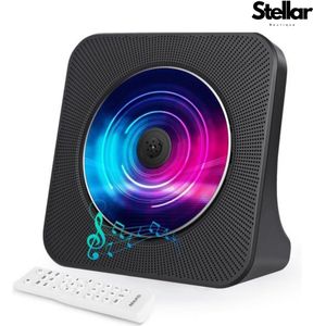 Stellar Cd speler - Desktop CD-speler met Bluetooth-zender - Draagbare cd-speler - Met luidsprekers en timer - Radio cd-speler - Met AUX/USB-poort - Stofkap - LCD-scherm - afstandsbediening - Cd speler draagbare