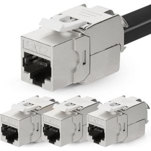 Keystone Module Jack - 4PCS Cat7 RJ45 Cables - Toolless Network Module - Female to Female Ethernet Module - In-line Coupler - Reusable Zinc Alloy Modular