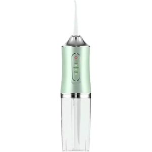 Waterflosser - Monddouche - Draadloos - Inclusief 4 Opzetstukken - Flosapparaat - Draadloos en Oplaadbaar - Krachtig - 3 Standen - USB Oplaadbaar - kleur: Groen