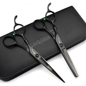 Haar-Dressing en Haar Dunning Schaar Set - Zwart Roestvrij staal - J44C - 5.5 inch - Professioneel