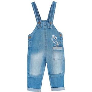 Jeans tuinbroek voor kinderen - maat 74, 9-12 maanden - 100% katoen - overall voor jongens en meisjes - donkerblauw