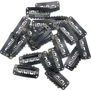 Knaak Haar Extension Clips - Set van 20 stuks - Zwart - Siliconen Bescherming - Herbruikbare Clipjes