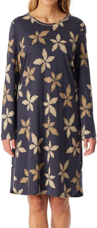 Schiesser - Comfort Nightwear - Nachthemd - Groot Bloemenpatroon - Herfstkleuren
