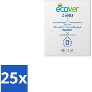 25 x Ecover - Waspoeder Universal Zero - Zonder geurstoffen - 1,2 kg - Hypoallergenisch Waspoeder - Geurloos Waspoeder - Waspoeder Zonder Kleurstoffen - Milieuvriendelijk Waspoeder - Vegan Waspoeder