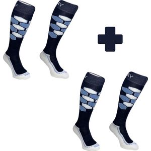 Hingly Skisokken 2-pack HexaSki Blauw -Wit 39-42