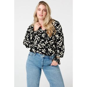 MS Mode Top Top met print en stuctuur