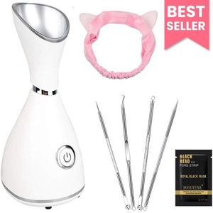 Ladim Complete Gezichtssauna Set – Inclusief 4-delige Blackhead Remover en Gezichtsbandje – Gezichtsstomer – Gezichtsreiniger Tot 40℃ - Stoom Inhalator
