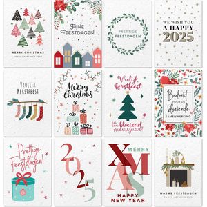 Groeipapier kerstkaartenset | Luxe kaarten | Growingpaper | Kerstkaarten set | Plantbare kerstkaarten | Duurzame kerstkaarten | Zakelijke kerstkaarten | Inclusief enveloppen | Prijs inclusief verzendkosten