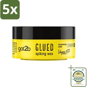 5 x Got2B - Spiking Wax - Glued - 75 ml - Grootverpakking - Spiking Wax - Extreme Hold - Styling Wax - Hair Styling - Wax Voor Haar