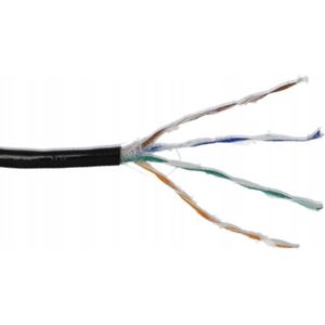 LAN cat 5e grondnetwerkkabel UTP GEL CCA 305m Zwart