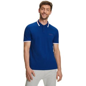 FALKE Basic Polo Shirt Colour Edge zacht huidvriendelijk katoen polo shirt heren blauw - maat M