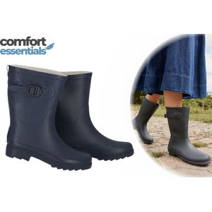 Comfort Essentials Dames Regenlaarzen - Regenlaarzen - Rubber Laarzen Dames - Kaplaarzen Dames - Navy Blauw - Maat 41