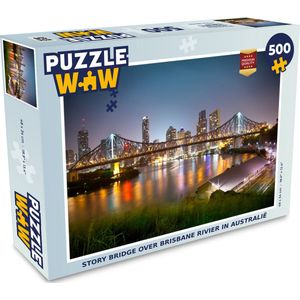 Puzzel Story Bridge over Brisbane Rivier in Australië - Legpuzzel - Puzzel 500 stukjes