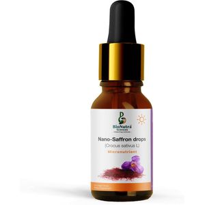 Nano saffron strands extract drops, micronutrients, vegan-vegetarian, focus, mood, anxiety, menstruation pain, menopause help,Geavanceerde nano Saffraan Sterkte vloeibare micronutriënten druppels, sterk, voedingssupplement, basis-vegetarisch 15ml