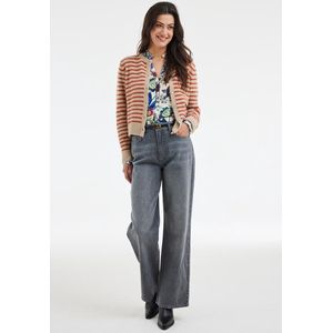 DIDI Dames Cardigan Monica stripe Ginger brown stripe maat 34/36