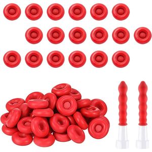 Afdichtdoppen - hersluitbare spuitkop - 40 stuks - rode latex