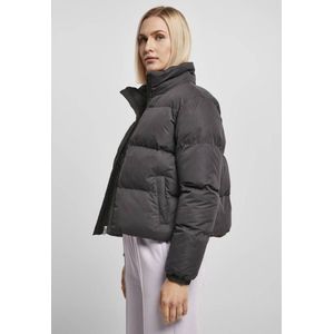 Urban Classics - Ladies Short Peached Puffer Jacket black Gewatteerd jack - M - Zwart