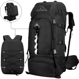 Mauritania® – 70L/100L - 2in1 – Hiking Backpack – Verstevigend Frame - Kampeer Backpacks – Outdoor Wandel Rugzak – Ingebouwde Regenhoes – Grote XL – Backpack Organizer