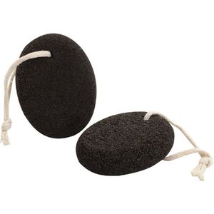 INTER-ESQUE Puimsteen Eeltverwijderaars – Voor Zachte Voeten & Hielen – Effectieve Verwijdering van Eelt – Natuurlijke Voetvijl – 2 Stuks – Zwart