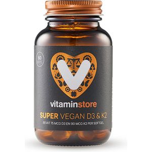 Vitaminstore - Super vegan D3 & K2 - 60 Vegi Softgels