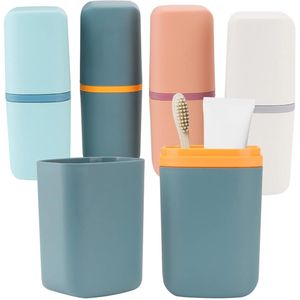 Tandenborsteletui - Duurzaam en Compact - Set van 4 - Diverse Kleuren
