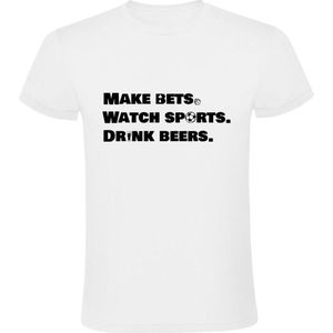 Make Bets. Watch Sports. Drink Beers. Heren T-shirt | voorspeller | gokken | casino | sport | voetbal | bier | kroeg | cafe