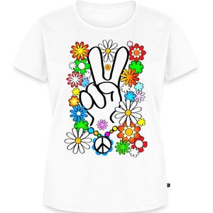 Flower Power Peace Hippie Premium T Shirt Dames