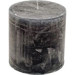 Stompkaars - donker grijs - 10x10cm - parafine - set van 2