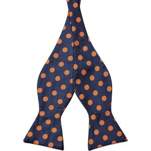Tailor Toki Oranje zijden zelfbinder vlinderdas met stippen voor heren