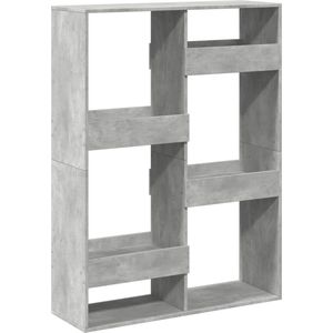 vidaXL - Boekenkast - 100x33x135 - cm - bewerkt - hout - betongrijs