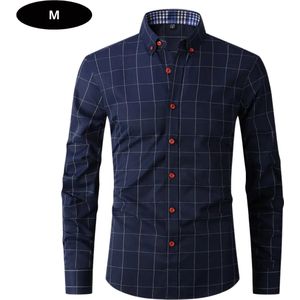 Nivard Overhemd Heren - Volwassenen - Lange Mouwen - Strijkvrij - Lange Mouw - Marineblauw - Maat M