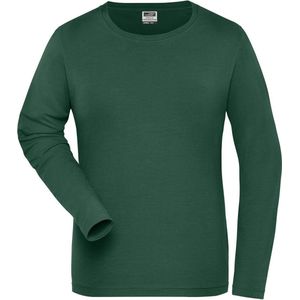 James and Nicholson Dames/dames Organic Cotton Sweater met lange mouwen (Donkergroen)