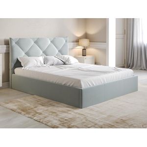 PASCAL MORABITO Bed met opbergruimte 140 x 190 cm - Velours - Lichtgrijs - STARI van Pascal Morabito L 153 cm x H 104 cm x D 200 cm