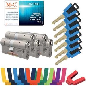 M&C Matrix 5x Deurcilinder SKG*** - Zwaar beveiligd - Politie Keurmerk Veilig Wonen
