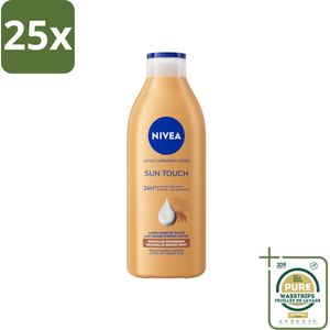 25 x NIVEA – Bodylotion – Sun Touch Bruinen Zonder Zon – 400 ml - Grootverpakking - Natuurlijke Teint - Bruinen Zonder Zon - Hydraterende Lotion - Ginkgo Biloba - Druivenpitolie