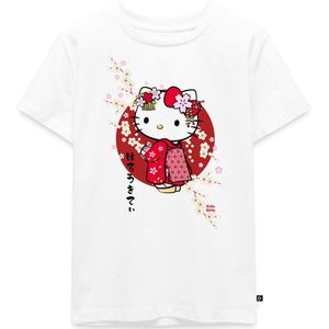 Hello Kitty In Een Rode Kimono En Kersenbloesems Premium T Shirt Kinderen