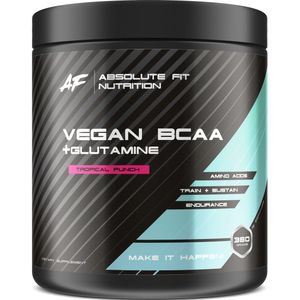 BCAA Tropical Punch + Glutamine (vegan) 360Gram - 30 servings - Aminozuren - 2:1:1 Formule - Tijdens trainen - Essentiele Amino - BCAA poeder - Branched Chain Amino Acids